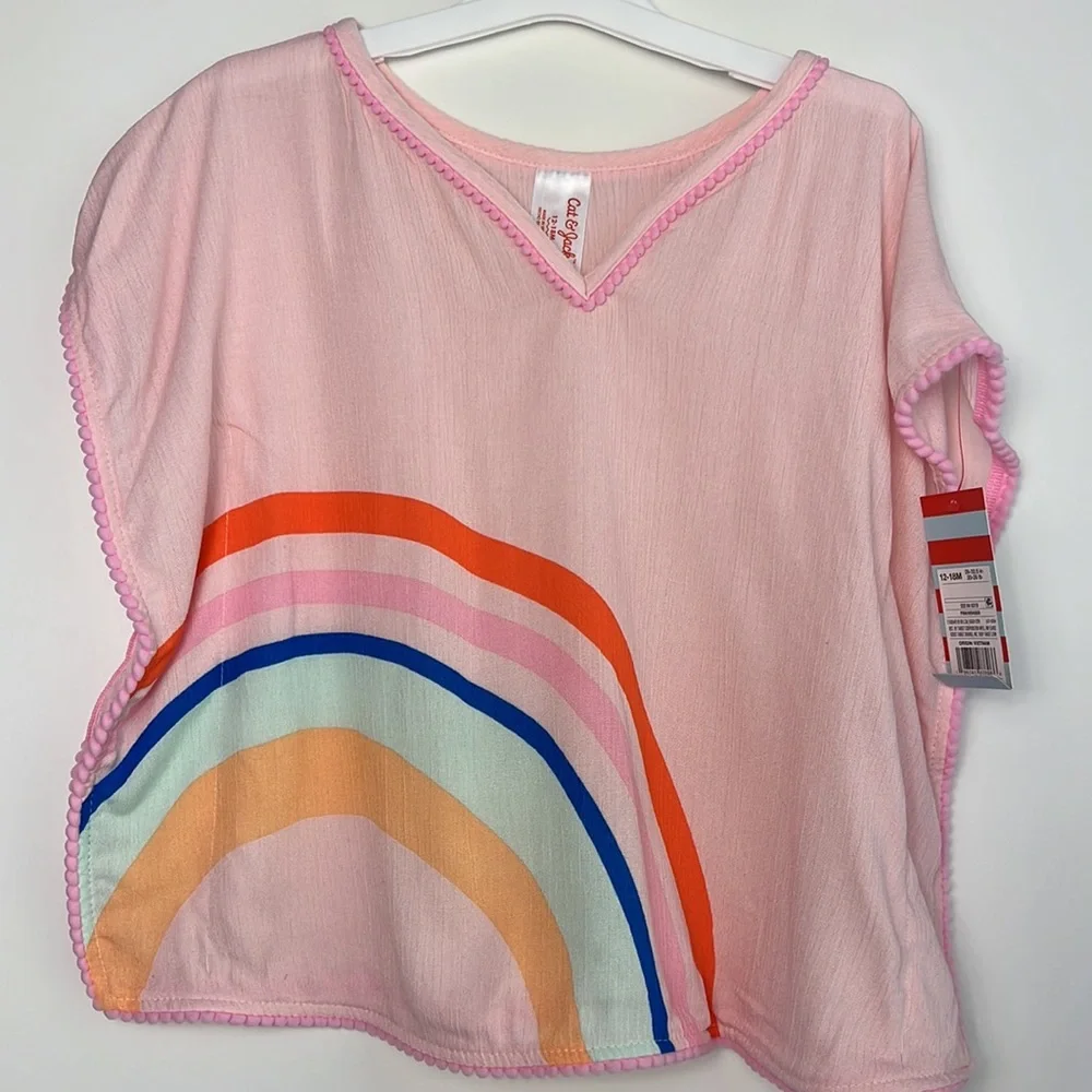 NWT Toddler Girls' Rainbow Cover Up Dress‎ - Cat & Jack™m Rainbow 12-18M